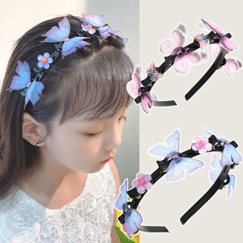 Korea Dikepang Bando Anak Fashion Lucu Bunga Kupu-Kupu Rambut Band Aksesoris Rambut Gadis
