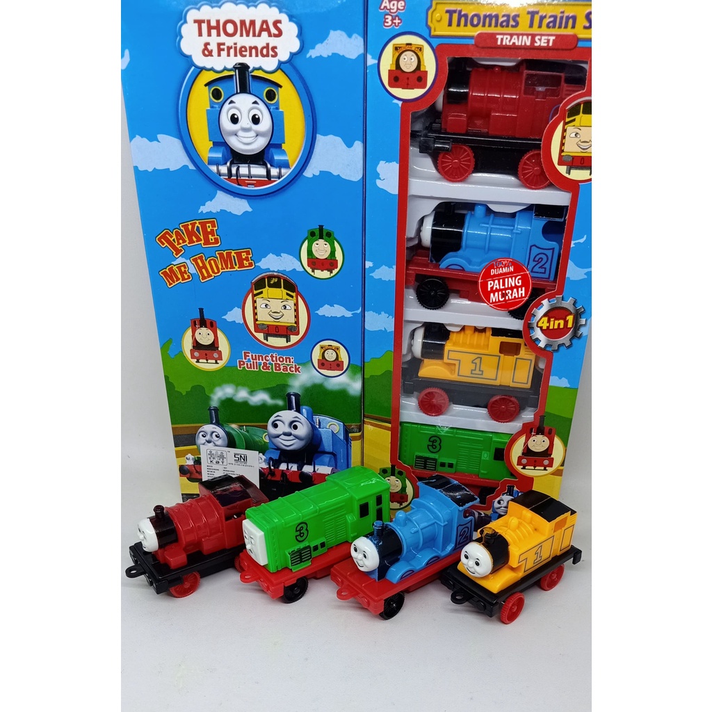 ( PROMO ) Mainan Anak Kereta api TMS Isi 4 Pcs Pull Back Train Play Set SNI MURAH