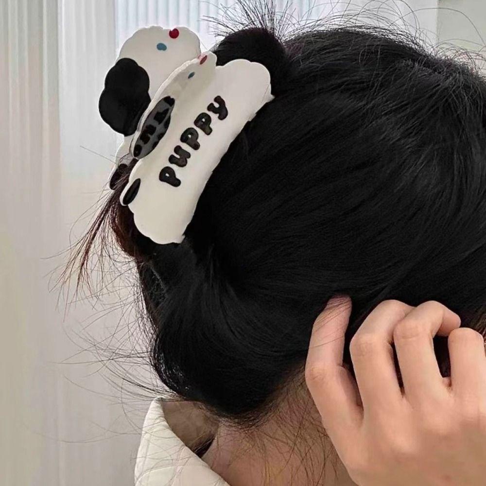 Agustina Acetate Dog Hair Claw Pesta Lucu Heardress Letter Hairgrips Hadiah Untuk Anak Perempuan Ponytail Holder Geometris Besar Jepit Rambut Korea Hiu Klip