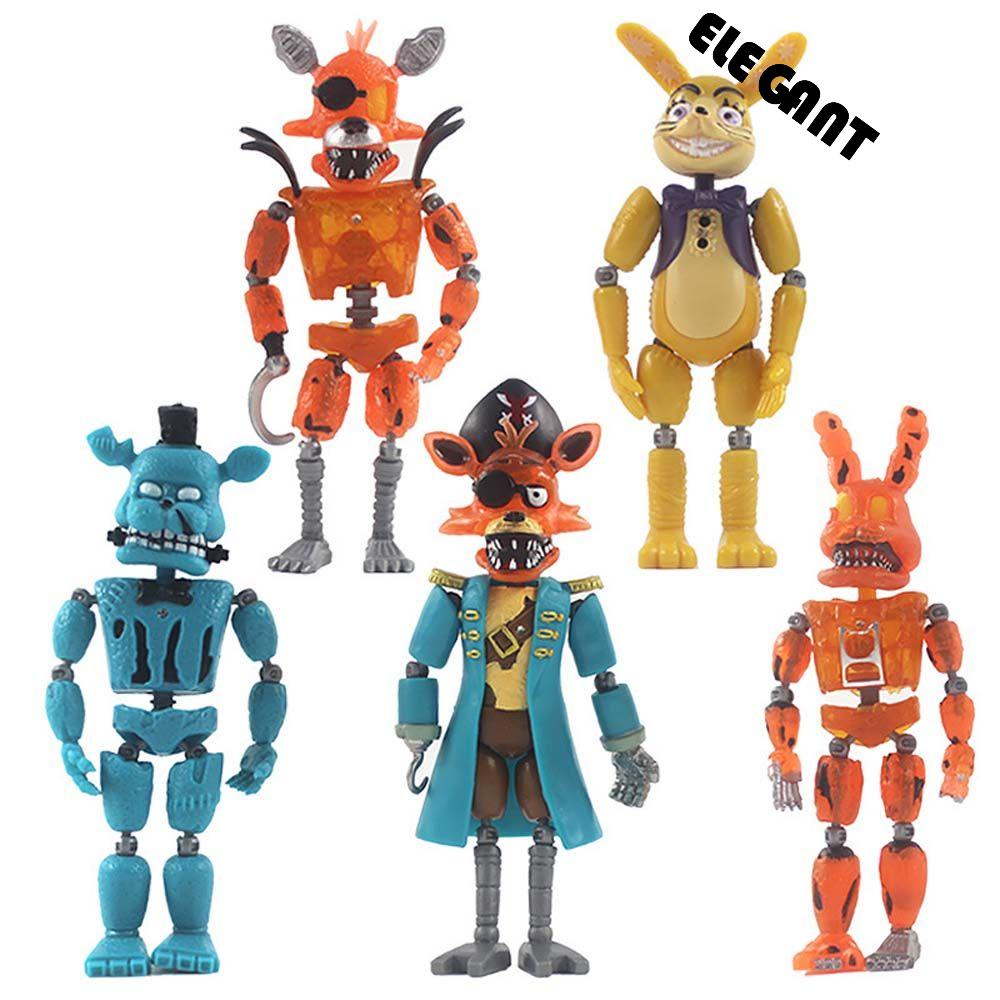 [Elegan] Lima Malam Di Freddy's Pirate Edition 5pcs /set Dekorasi Mobil Figure Mainan Anime Peripheral Freddy Bear Kutukan Dreadbear Captain Model Koleksi