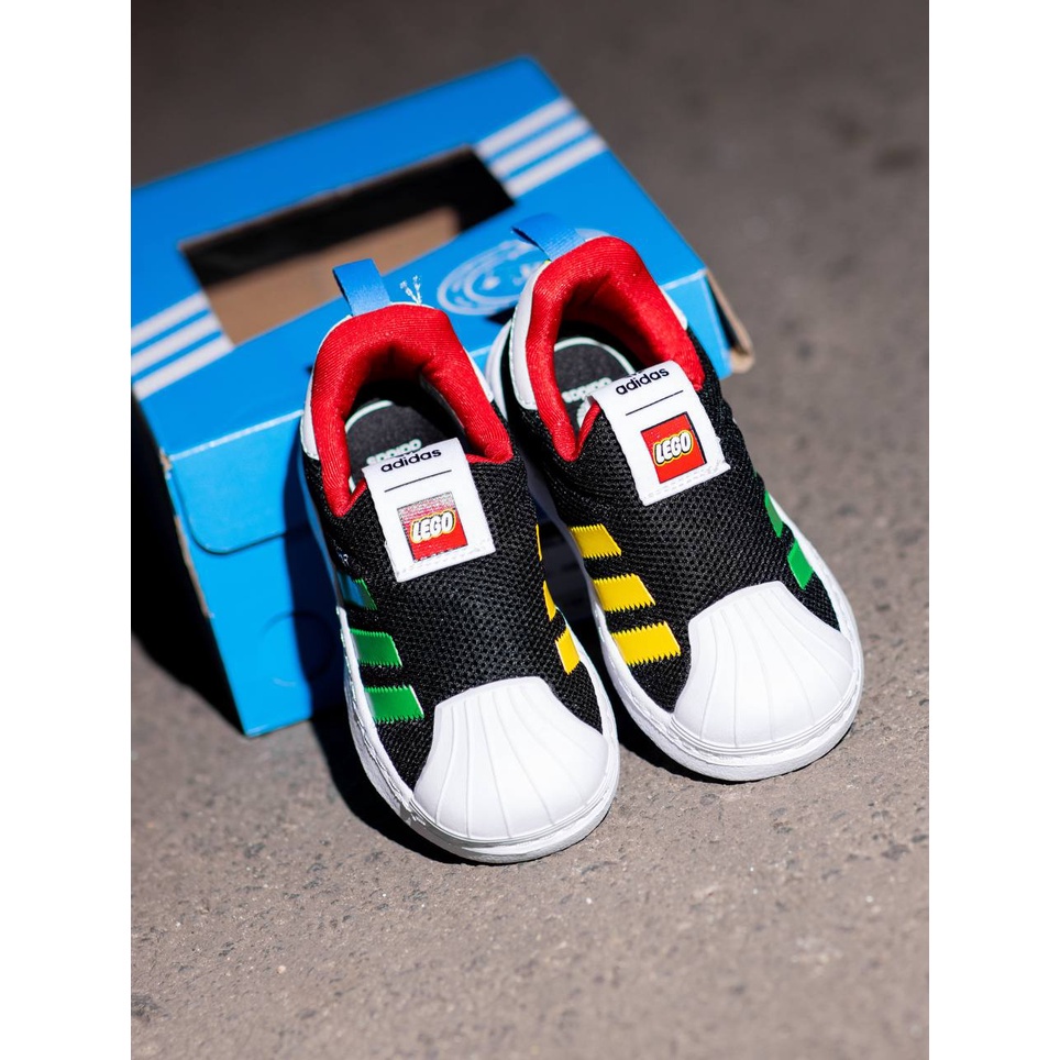 ADIDAS SUPERSTAR 360 KIDS LEGO BLACK GREEN ORIGINAL Sepatu Sneakers Anak Kids