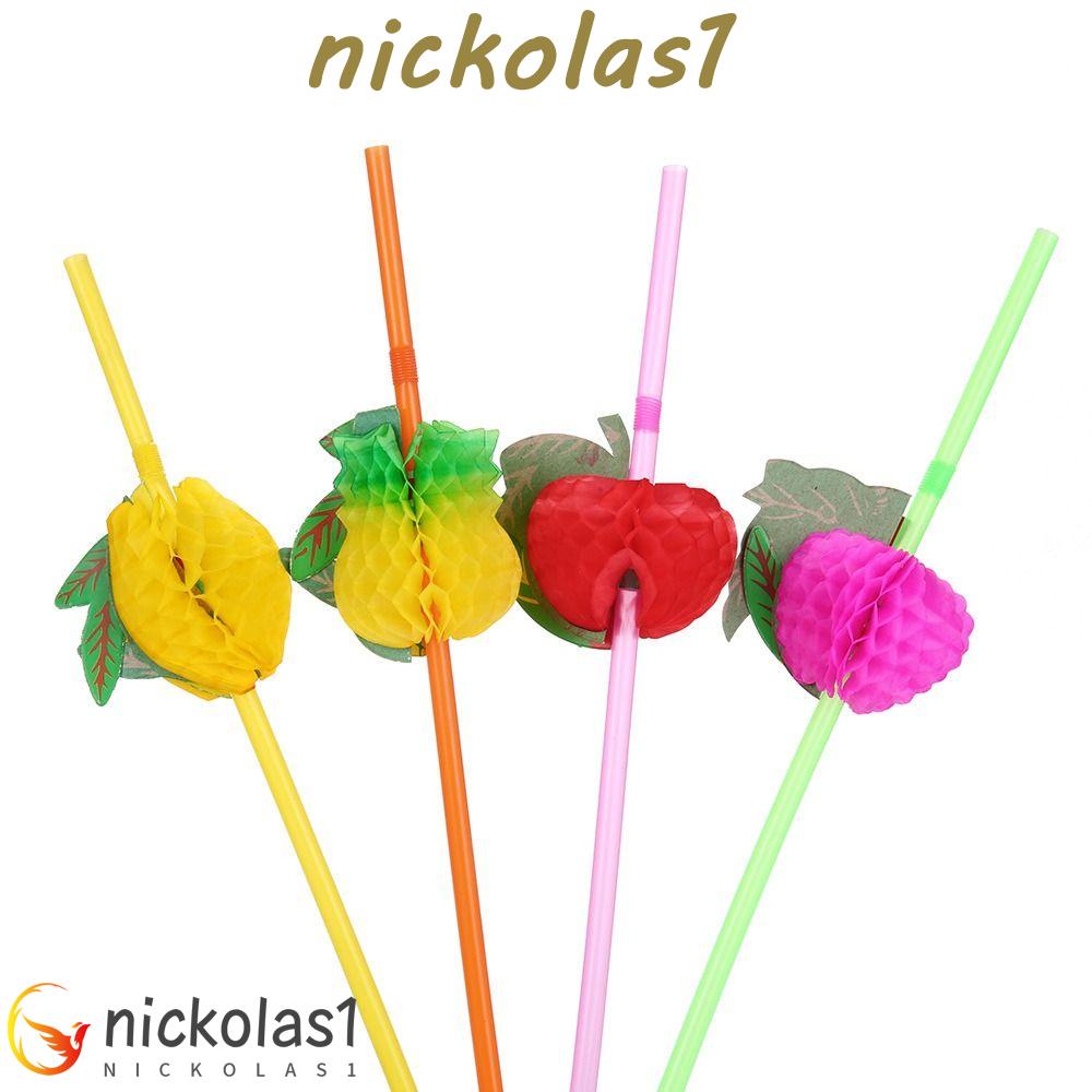 Nickolas1 Sedotan BBQ Multicolor Straw 3D Aneka Fashion Kertas Dekorasi Kolam Cocktail