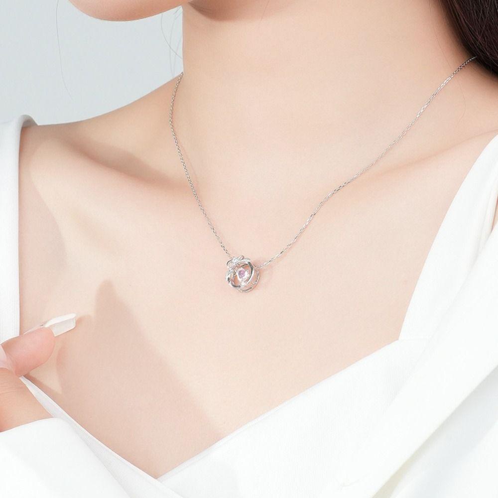 Mxbeauty Wanita Kalung Hadiah Pesta Kepribadian Hipster Y2K Berongga Keluar Manis Klasik Harajuku Ikatan Simpul Kristal Choker