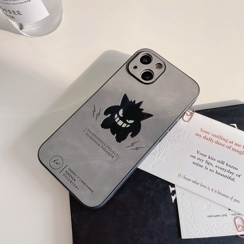 【Gradient Laser】Case IPhone 11 12 13 14 Pro Max X XR XS MAX 14 Plus Protect Case Man Men's Fashion Black Pokemon gengar Monster Phone Case