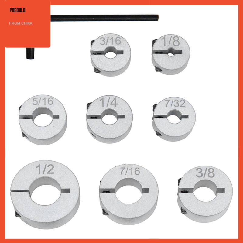 [Predolo] 8pcs Mata Bor Kedalaman Stop Kerah Set Dowel Lubang Kerja Metal Depth Bit Fixed