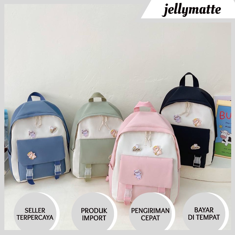 TAS RANSEL BACKPACK WANITA FASHION KOREA IMPORT 3312 ANTI AIR SEKOLAH KULIAH KERJA LAPTOP TERBARU JAKARTA