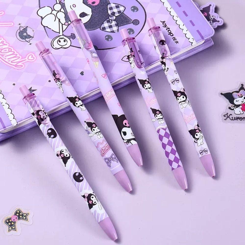 Mxbeauty 5pcs /Set Press Gel Pen Kawaii Black Ink Alat Tulis 0.5mm Pena Gel Netral Untuk Pelajar