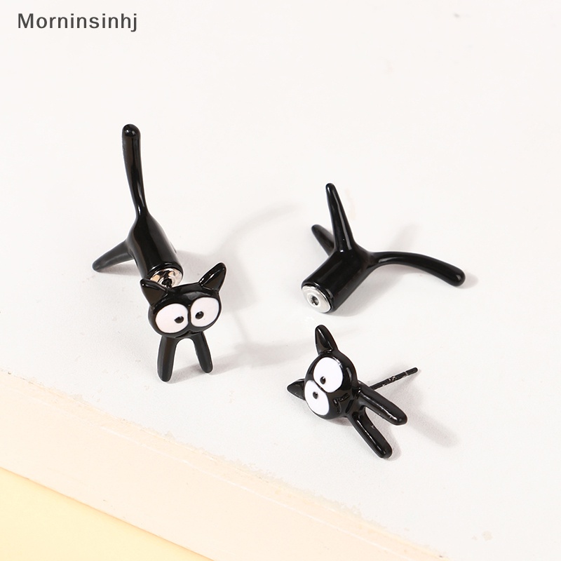 Mornin 1pasang Anting Kepribadian Kucing Hitam Kecil Lucu Untuk Wanita Lucu Kartun Kitty Anting Hewan Tren Gadis Pesta Perhiasan Hadiah id