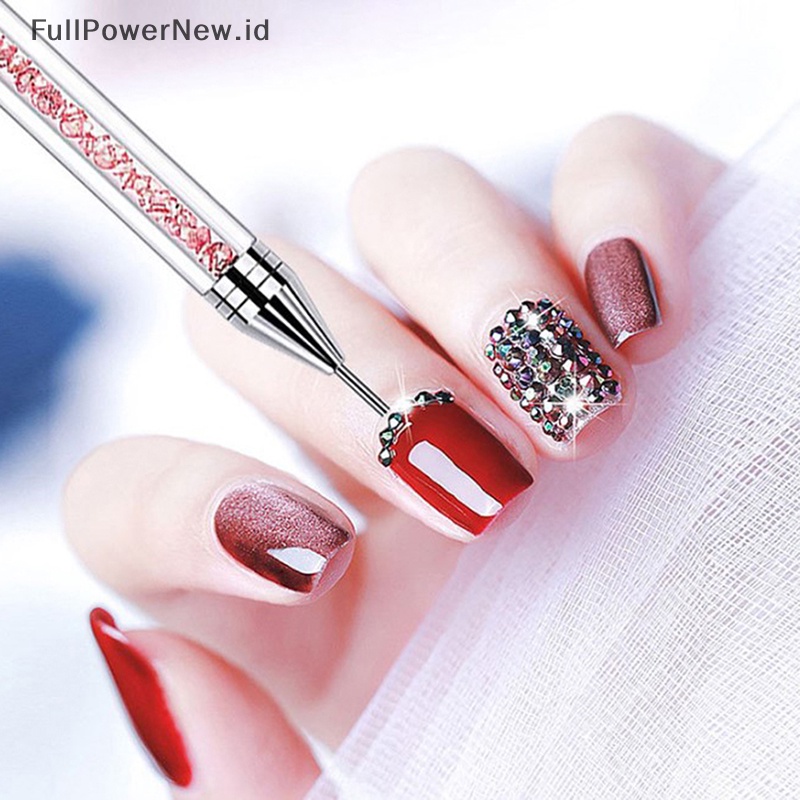 Power 1pc Dual Ended Dotg Pen Rhinestone Picker Lilin Pensil Nail Art Alat Manicure ID