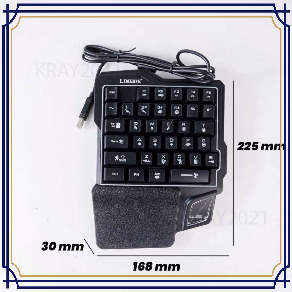 Single Hand Gaming Keyboard RGB 35 Keys KB006