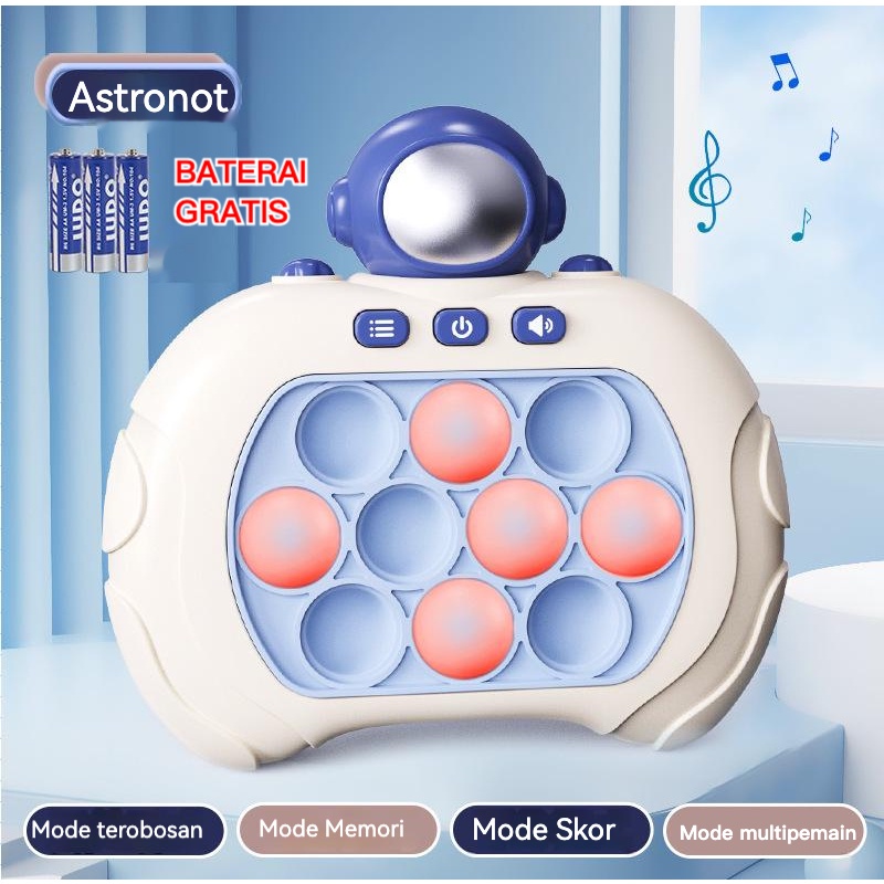 Pop It Elekterik / Fidget Toys Light Whack A Mole Press Bubble Game Challenge / Mainan Pereda Stres Fidget Sensory Toy / Fast Push Puzzle Game