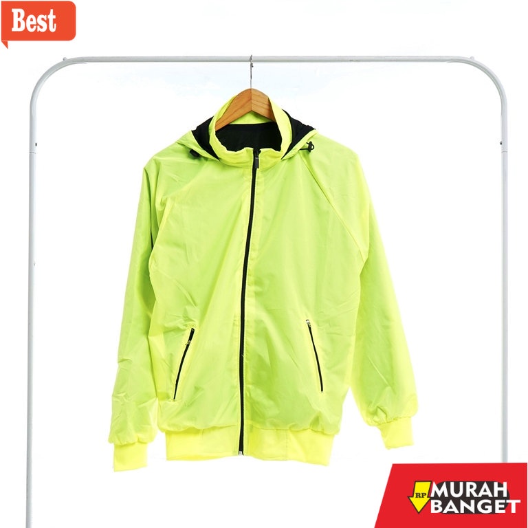 Jaket parasut pria terbaru- Jaket Parasut Polos Stabilo