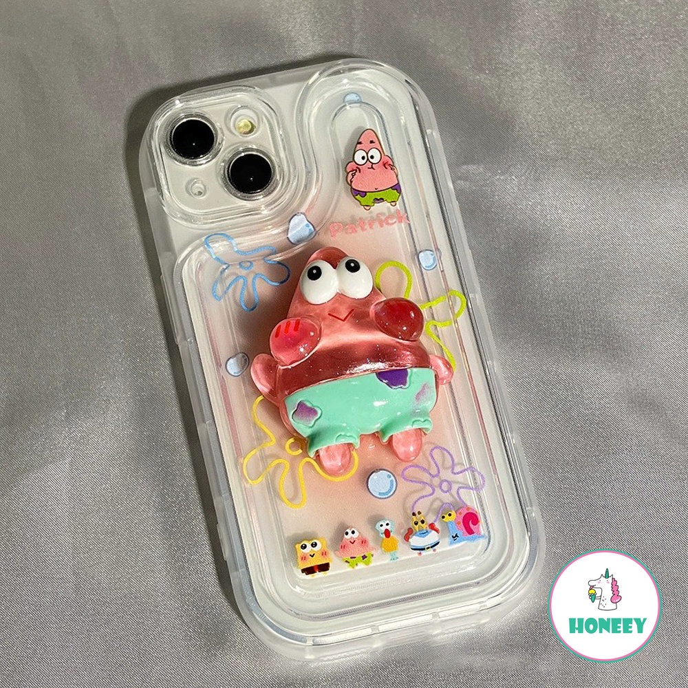 Casing Ponsel SpongeBob Kartun 3D Untuk14 13 12 11 Pro Max Case iPhone XR X XS Max7 8 14 Plus Sarung Hp Lembut Fashion