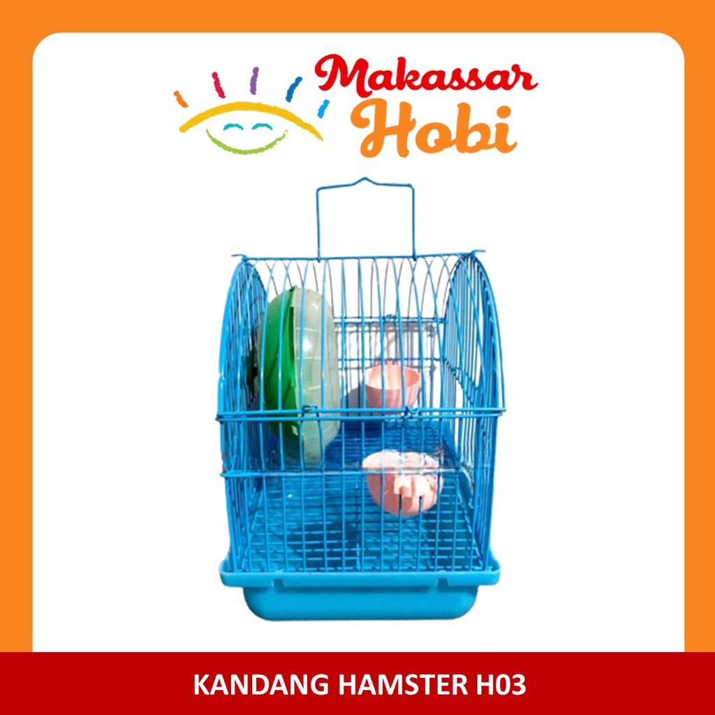 Kandang Hamster H03 Mainan Kincir Tempat Makan Minum Aksesoris Sangkar