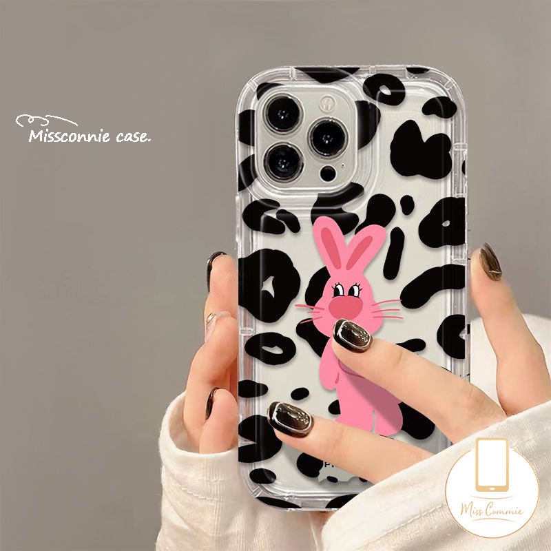 Lovely Love Heart Airbag Case Untuk Realme C53 C35 C55 C12 C20 C25Y C25s C15 5 5i 5s 7i 9i 6i C25 C21Y C1 C2 C33 C1 C30 C11 2021 C17 C30S C3 Motif Leopard Smile Rabbit Soft Cover