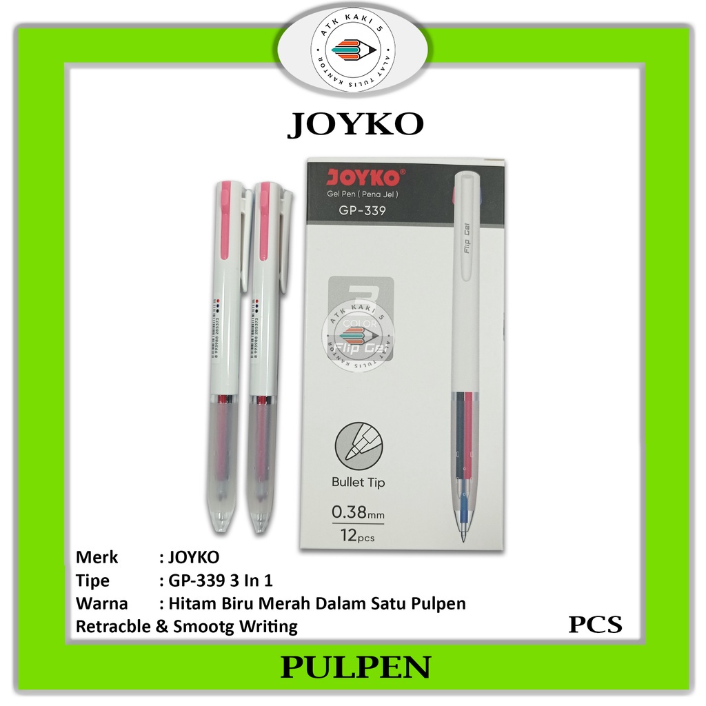 

JOYKO - Pulpen Gel Pen GP-339 Flip Gel 9 / 3 Color - Pcs