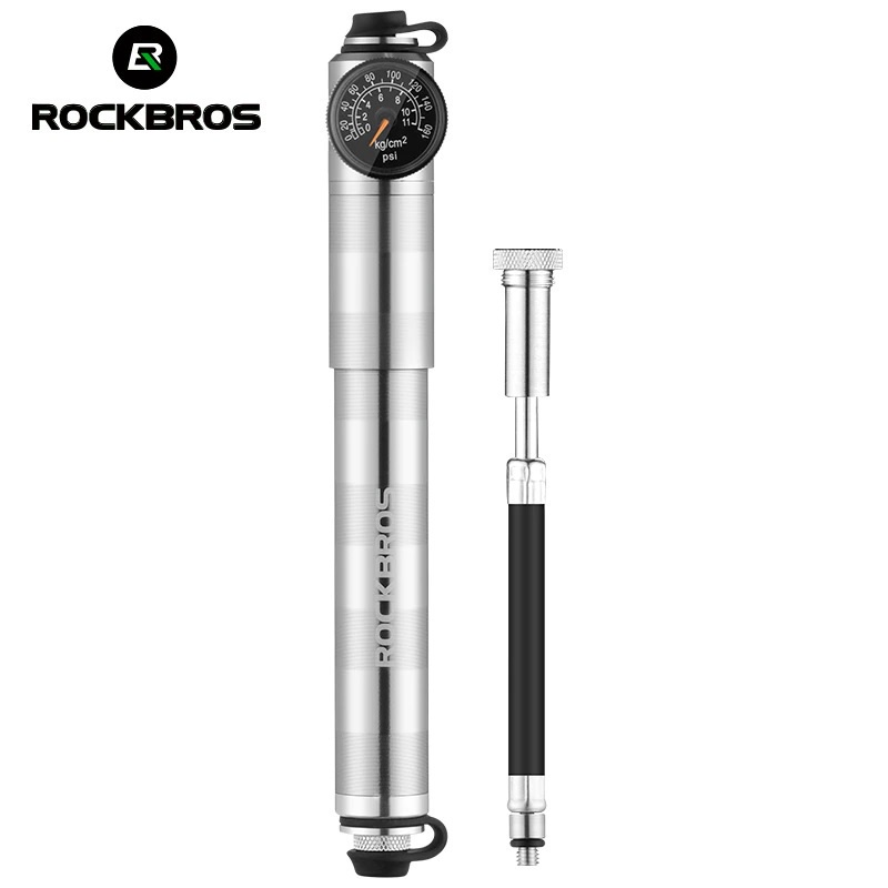 AKN88- ROCKBROS HQ-67A Mini Bike Pump Barometer - Pompa Sepeda Mini 160 Psi