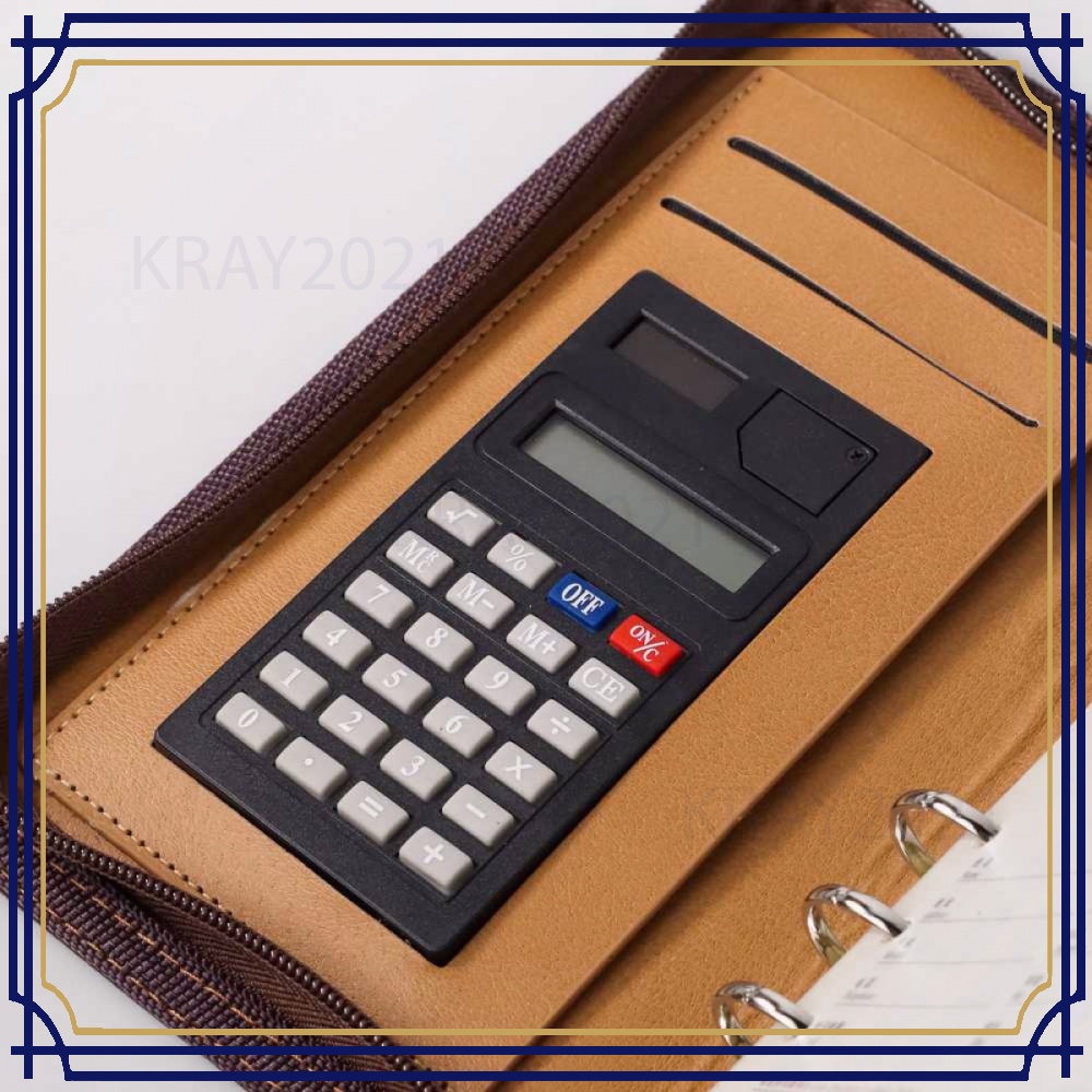 Buku Catatan Binder Note Cover Kulit with Kalkulator - Y8302