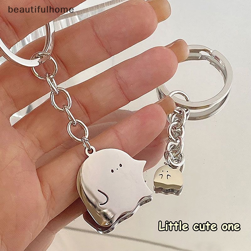 {beautifulhome} Fashion Kartun Hantu Pasangan Gantungan Kunci Liontin Hantu Kecil Yang Lucu Kunci Cincin Tas Aksesoris Perhiasan Untuk Pecinta Hadiah Teman Terbaik.