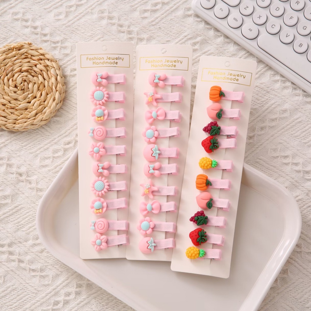 ZBH Aksesoris Rambut Anak Perempuan Jepit Rambut Anak Motif 3D Lucu Karajter Buah Dan Bunga Hair Clip Anak Jepitan Rambut Lucu Korean Style