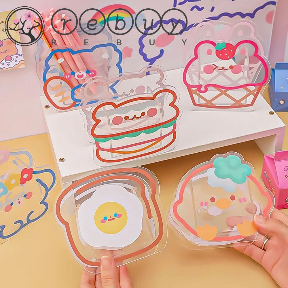Rebuy Acrylic Tempat Pulpen Lucu Alat Tulis Kosmetik Kotak Penyimpanan Perlengkapan Kantor Bear Bunny Storage Box