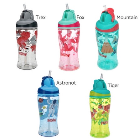 Nuby Sport Bottle Flip Straw 360ml Botol Minum Anak