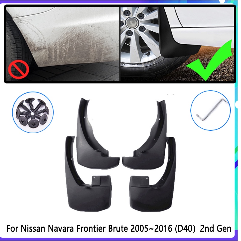 4pcs Flaps Lumpur Mobil Untuk Nissan Navara Frontier Brute D40 2005~2016 Mudguard Splash Guards Fender Mudflaps Aksesoris Mobil