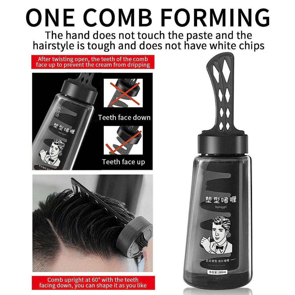 [280 Ml] Hair Styling Gel Rambut Sisir Minyak Styling Pria Pomade Oil Tidak Lengket Tahan Lama 280ml