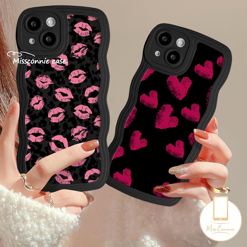 Casing Motif Leopard Retro Vintage Kompatibel Untuk IPhone 7Plus XR 11 13 12 14 Pro Max 7 6s 8 6 14 Plus X XS Max SE 2020grafiti Cinta Hati Lembut Tpu Wavy Edge Phone Cover