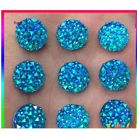 12mm  AB Resin Flatback Rhinestones for Henna and Crafts