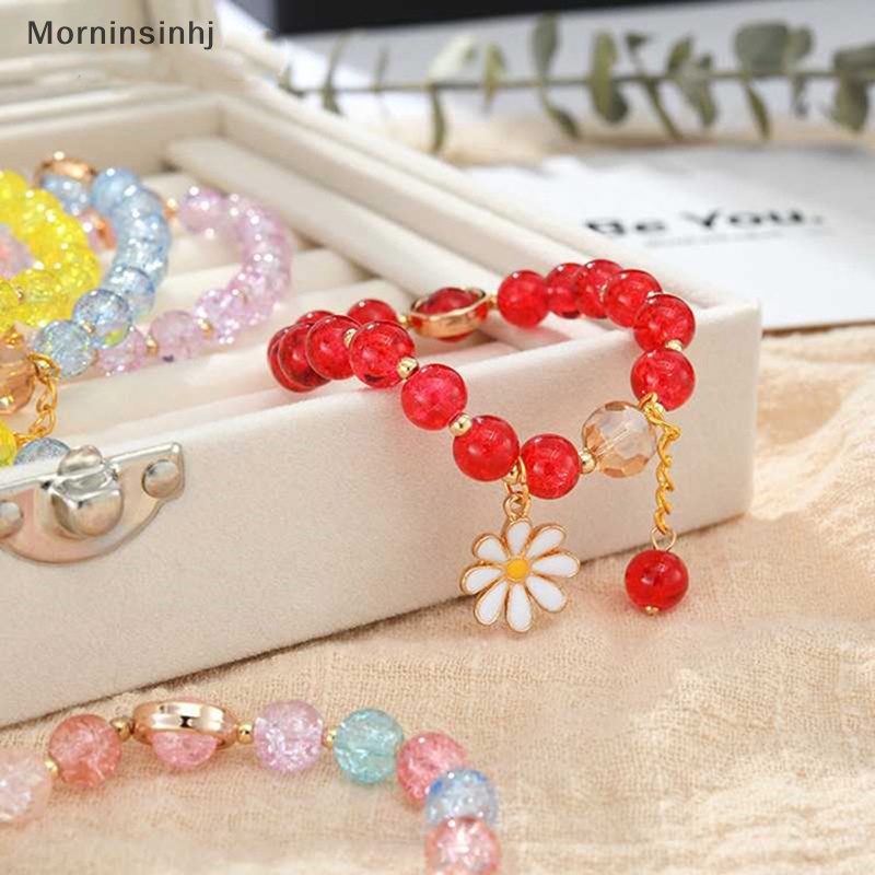 Mornin Fashion Manik-Manik Kristal Warna-Warni Bunga Daisy Gelang Wanita Perhiasan Accessries id