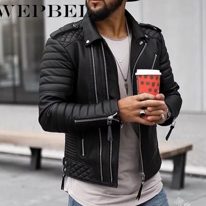 jaket kulit pria terlaris jaket kulit ramones terbaru-jaket kulit original pria kualitas super /jake