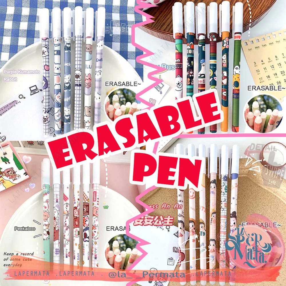 Bolpoin Pulpen Gel Bisa Hapus Tinta / Erasable Pena Karakter - LPM Shop