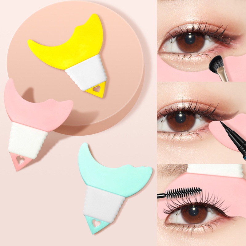 1pc Multifungsi Alat Bantu Make Up Mata Template Eyelash Baffle Resusable Silicone Eyeliner Alat Makeup Helper