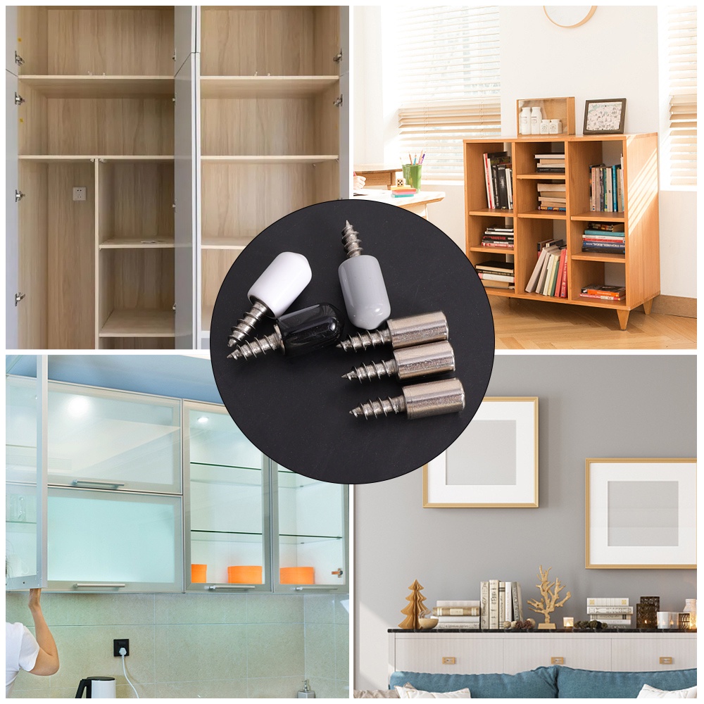 [Grosir] Paku Partisi Lemari Kabinet/High Quality Book Shelves Laminate Support/Sekrup Cross Self-tapping Dengan Lengan Karet/Paku Besi Partisi Rak Lemari/