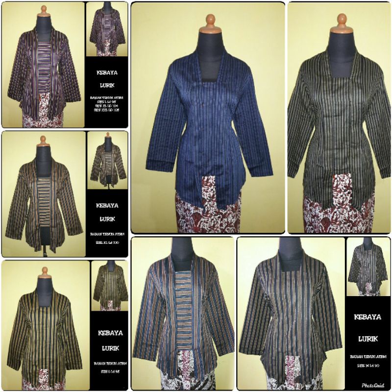 Kebaya dan Sorjan Kebaya lurik kutubaru ATBM.tenun kombinasi tetron rayon. M L XL XXL.pekalongan Lur