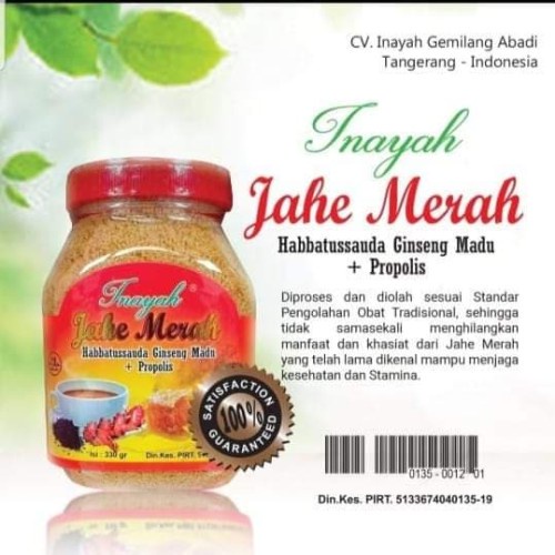 

Jahe Merah instant plus Habbatusauda ginseng madu propolis/jahe bubuk