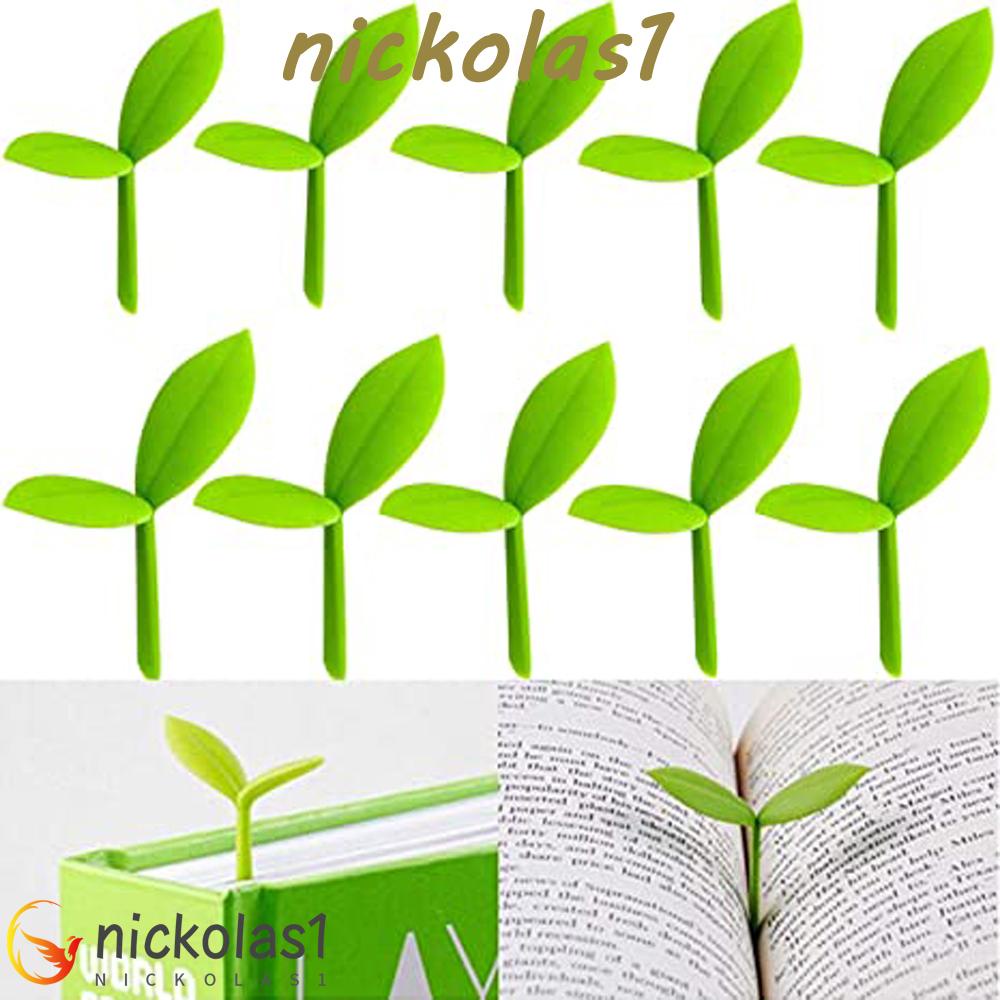 NICKOLAS1 Sprout Bookmark Aksesoris Buku Rumah Kantor Silikon Hijau Bookmark Untuk Alat Tulis Ulat Buku Rumput Kuncup Bookmark