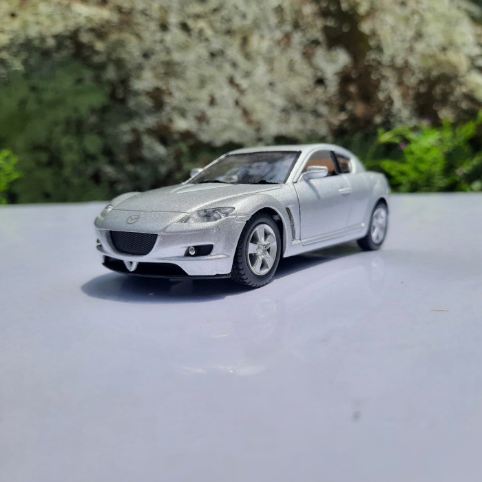 Diecast Kinsmart Mazda RX-8 1:36 Silver Loose Miniatur Mainan Pajangan