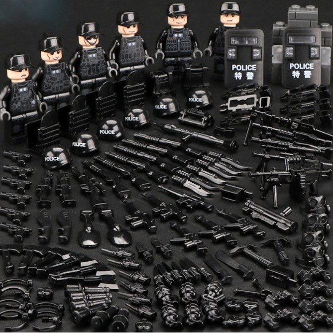 Lego 6Pcs / Set Mainan Action Figure Tentara SWAT Mini SWAT Militer