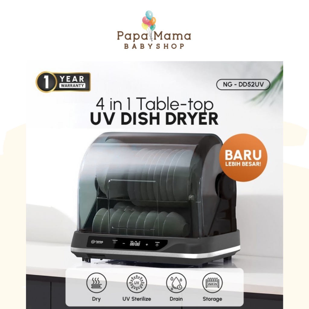 NORGE 4IN1 TABLE TOP UV Dish Dryer 52L 350W