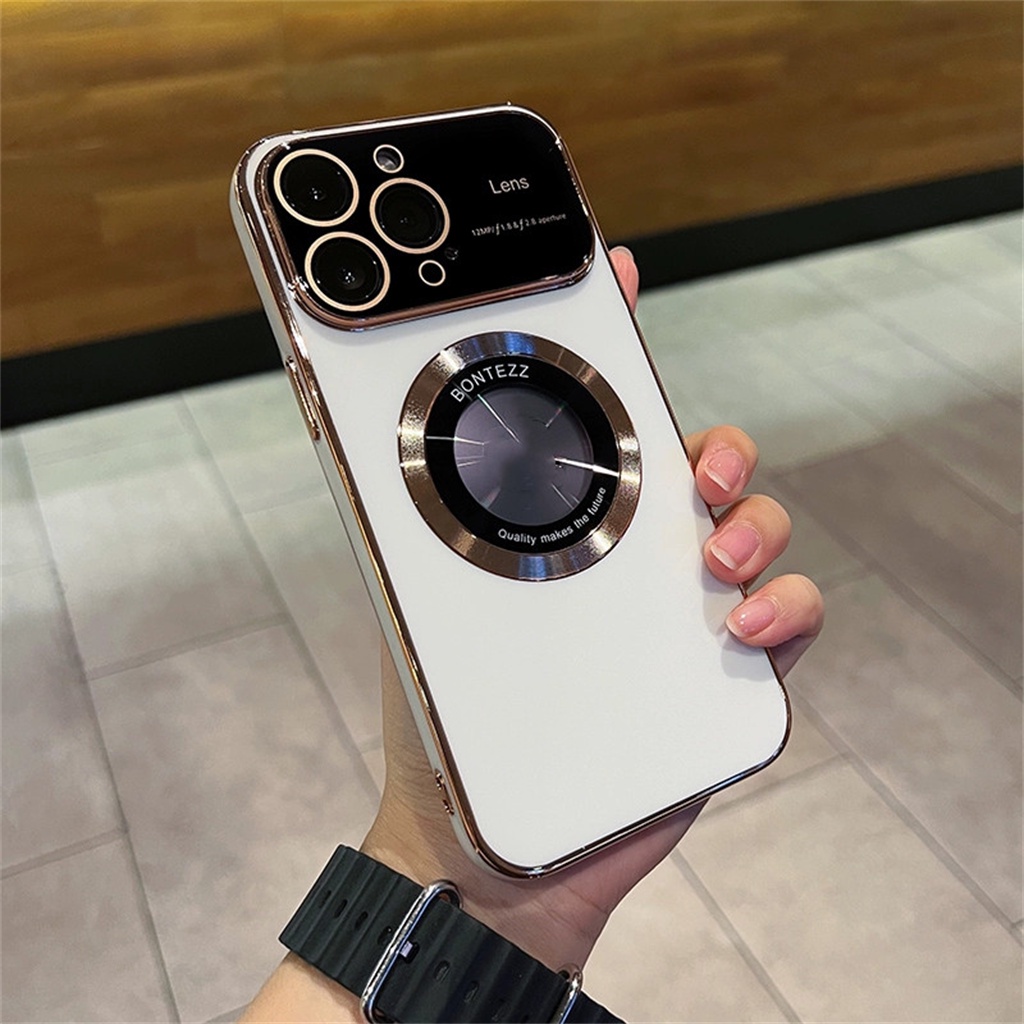Kamera Perlindungan Lensa case iPhone 14 Pro Max Case12 13 Pro Max14 Plus Dengan Cincin Magnetik Logam Tertutup Penuh Perlindungan shockproof TPU Mewah soft case