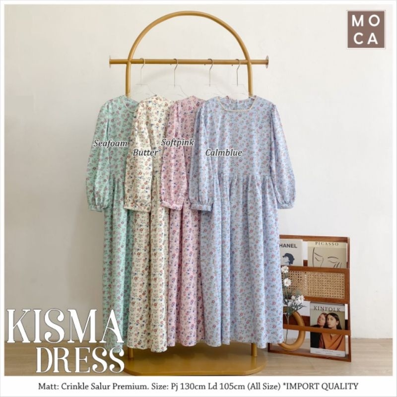 KISMA DRESS ORI MOCA | Ld105 Crinkle Salur Premium