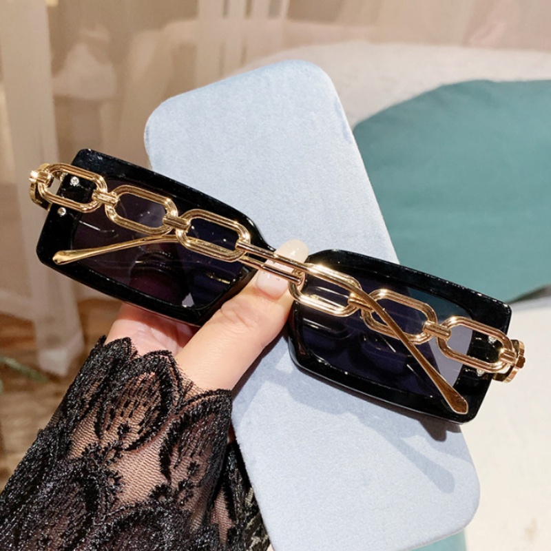 Klasik Kotak Wanita Kacamata Matahari Lady Retro Fashion Shading Eyewear Sunglasses Untuk Wanita Halus Luar Ruangan Persegi Panjang Kacamata Hitam Kecil