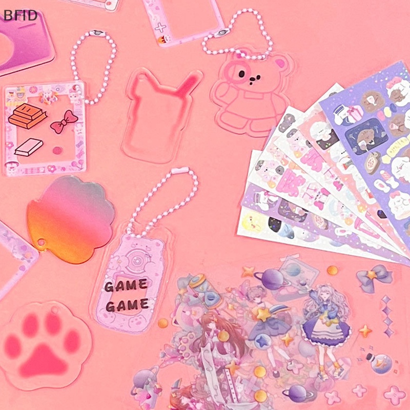 [BFID] 1set Full Set Bucket Stiker Kawaii Kpop Journal Tools Set Pinset Rantai Disc Decor Stiker Stiker Lucu Anak Gift Box Diary Dekorasi [ID]