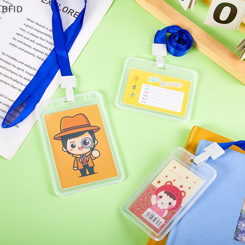 [BFID] 1pc/set Pemegang Lencana Nama Transparan Yang Dapat Ditarik Kartu Kerja Plastik Siswa Bus Card Case Dengan Lanyard Bank Kartu Kredit Perlengkapan Sekolah [ID]