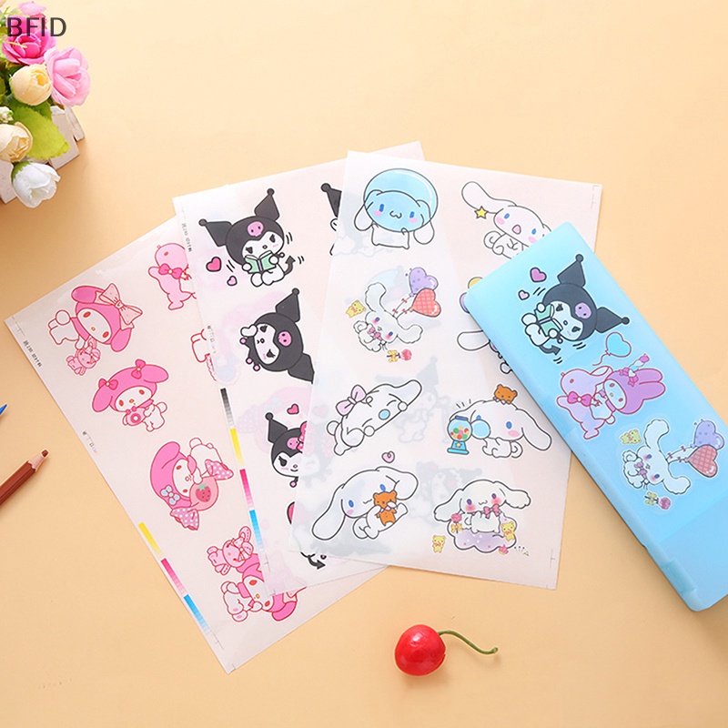 [BFID] 5pcs My Melody Kawaii Anime Kartun Stiker Cinnamoroll Kuromi Pvc Transparan Tahan Air Hias Perekat Diri Sticker [ID]