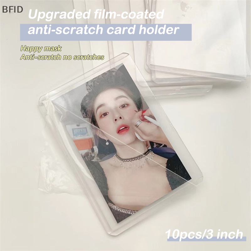 [BFID] 10pcs Lengan Photocard Idol Gaya Korea Bening Anti Gores Plastik Collect Holder Goo Card Set Transparan Tebal Cover [ID]