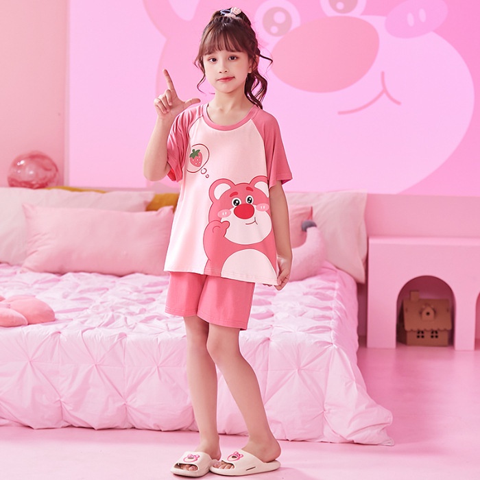 BAJU TIDUR ANAK SANRIO LENGAN PENDEK CELANA PENDEK CINNAMOROLL KUROMI MELODY
