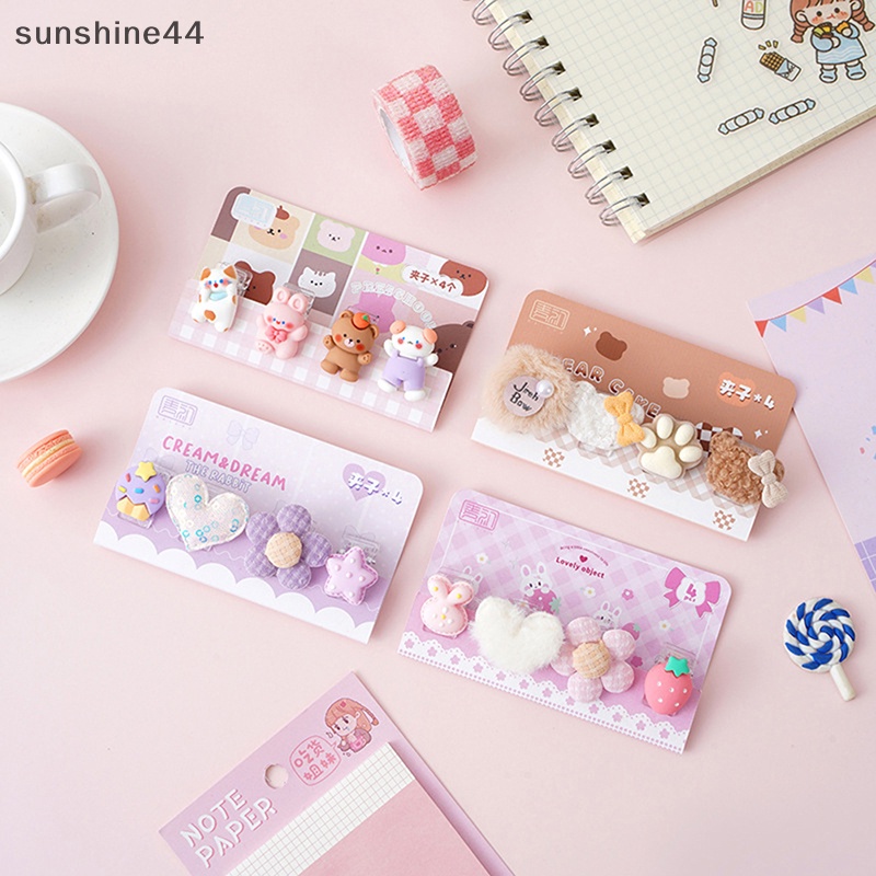 Toserbaunshine 4pcs/set alfinute galihook galihlip alfinartoon alfinnimal intipear umakuunny mustofacrylic erkaplip erkapecorative suketcrapbook suketool nayahtudent gribisktop stapelccessories nayah